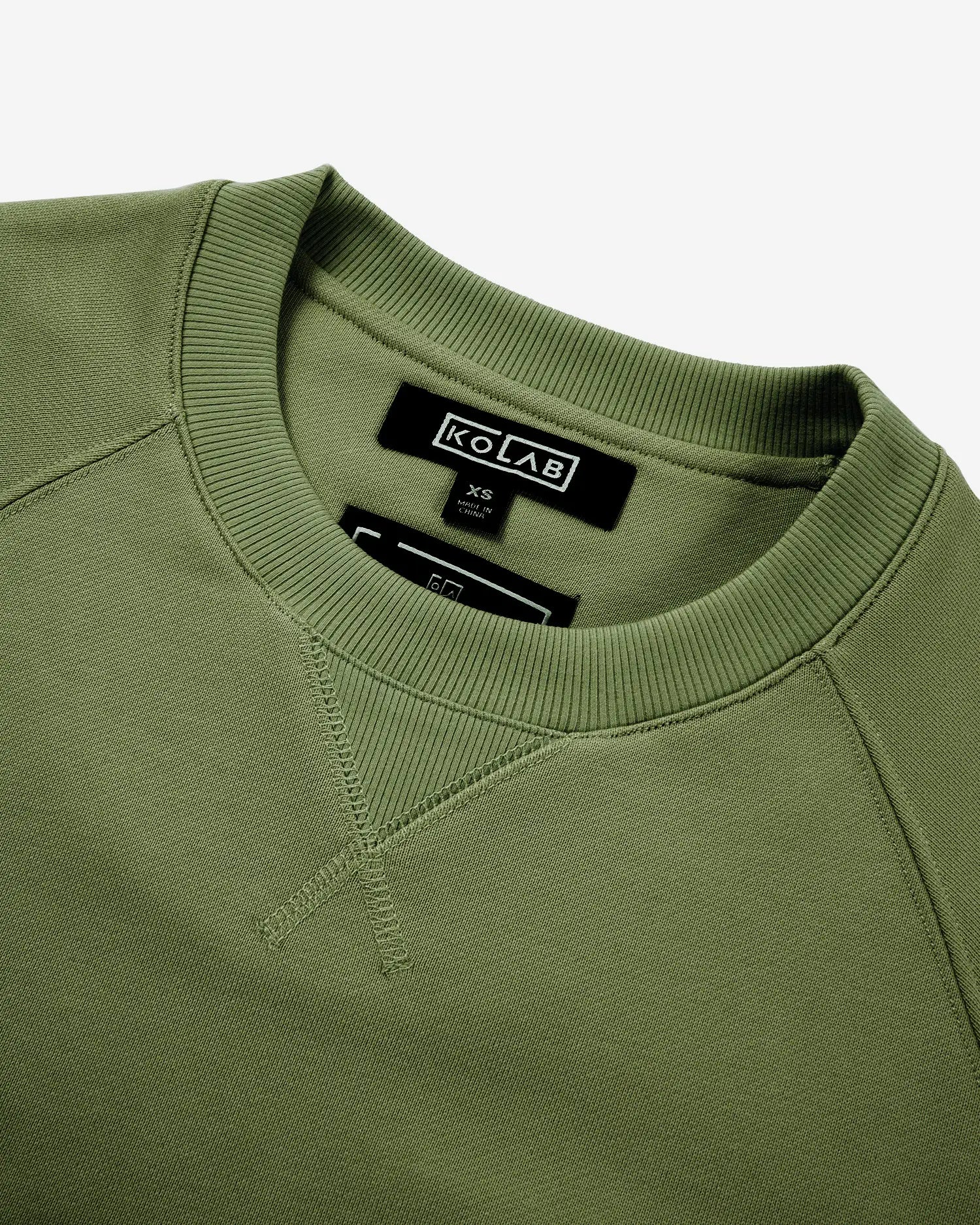 Men's Mixed Fabric Crew Sweatshirt in Military Green 03 #military-green