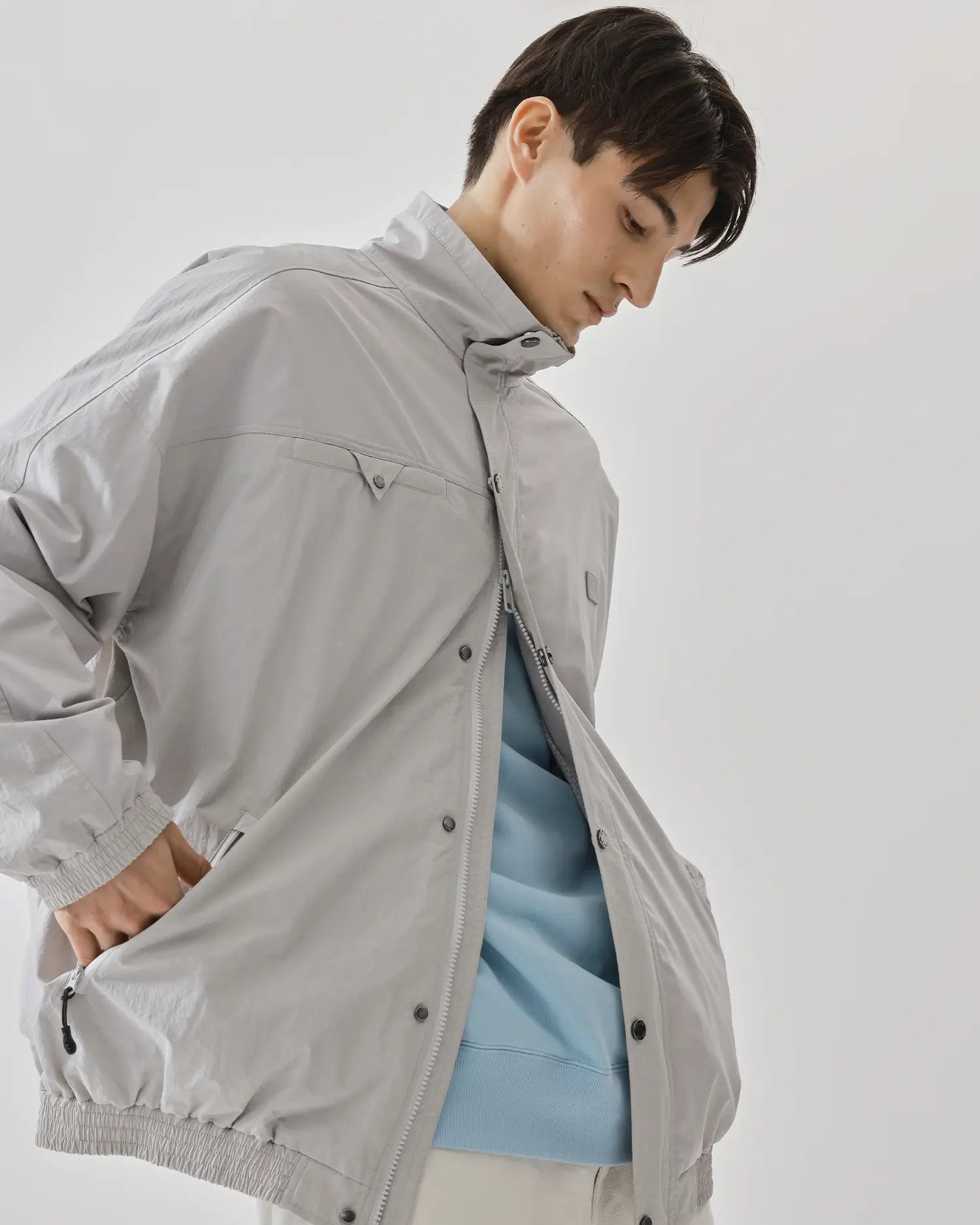 Gray track jacket best sale