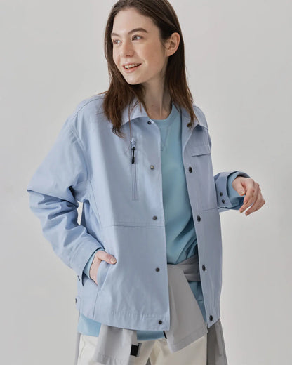 Women's Cropped Track Jacket in Light Blue 05 #light-blue