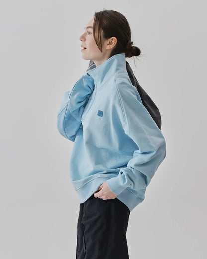 Women's Mixed Fabric Halfzip in Light Blue 06 #light-blue 