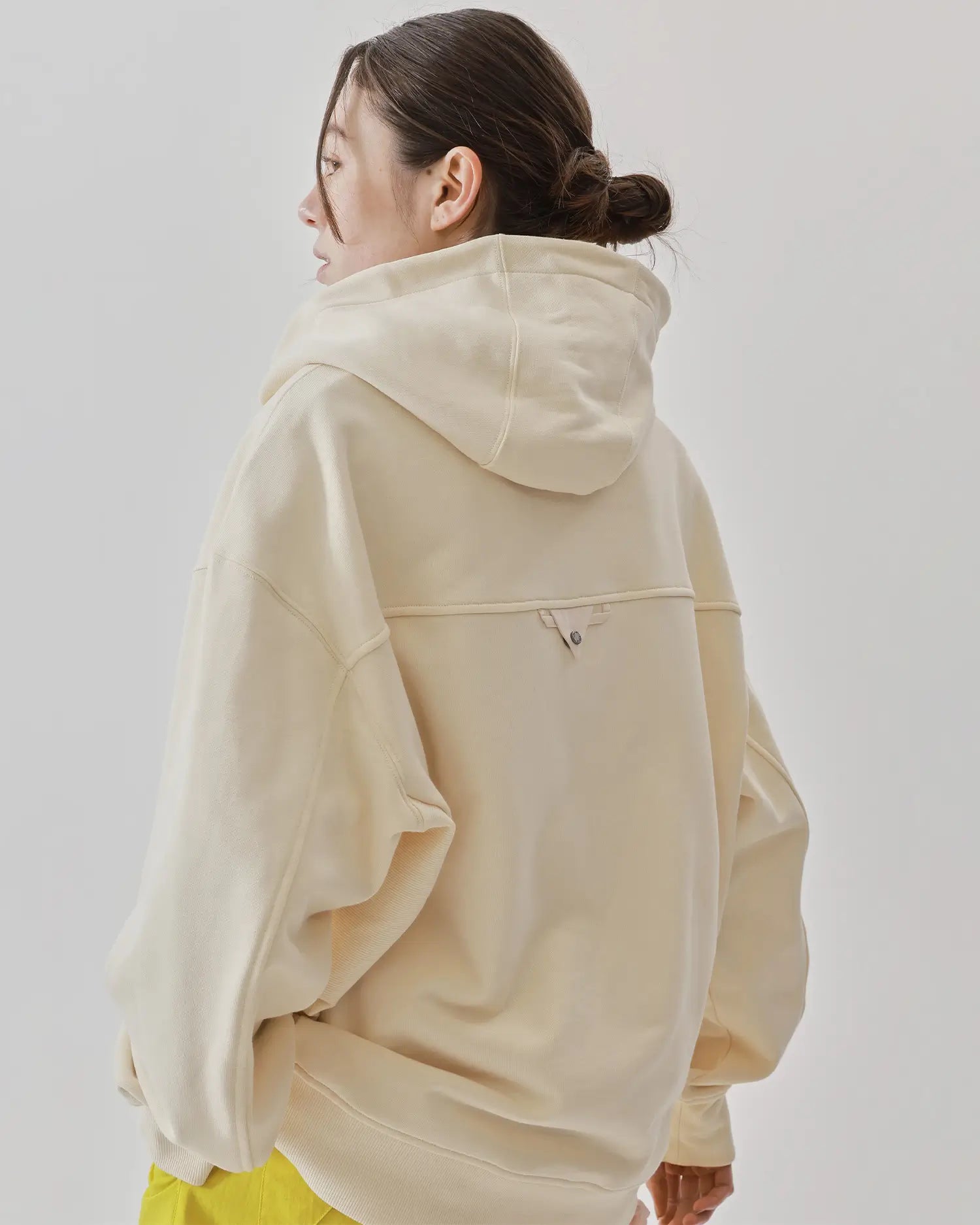 Shop Women s Heavyweight Cotton Hoodie in Light Beige KOLAB