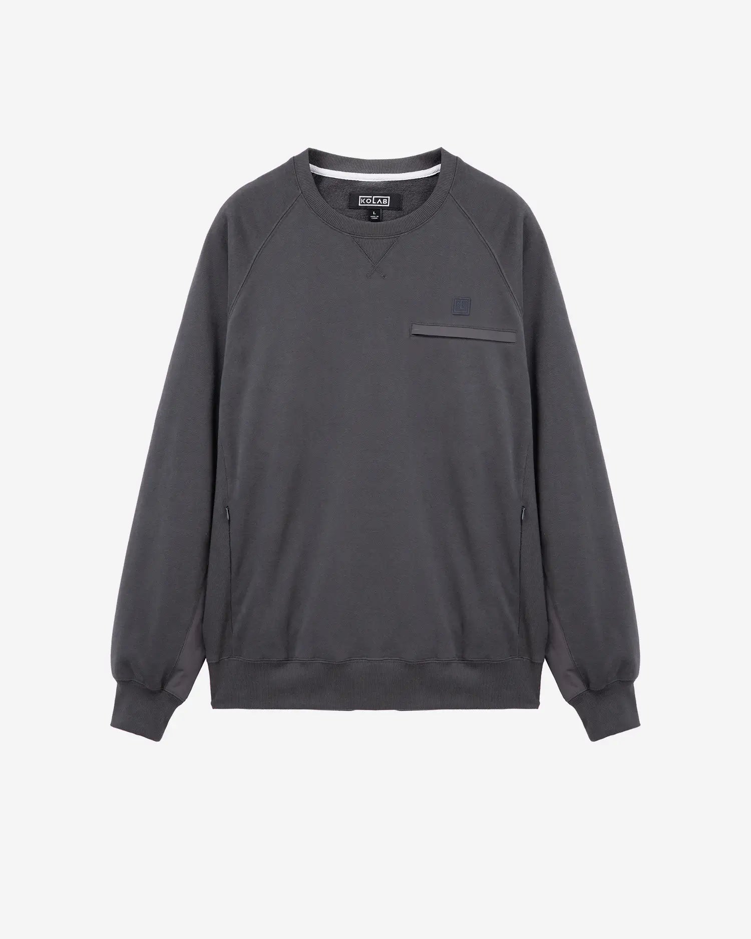 Mixed Fabric Crew Sweatshirt