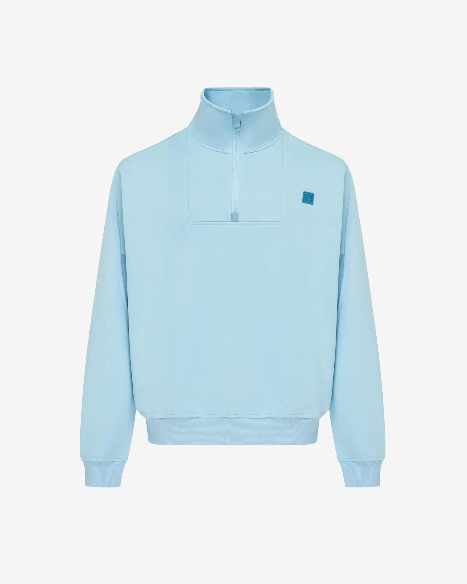 Women's Mixed Fabric Halfzip in Light Blue 01 #light-blue