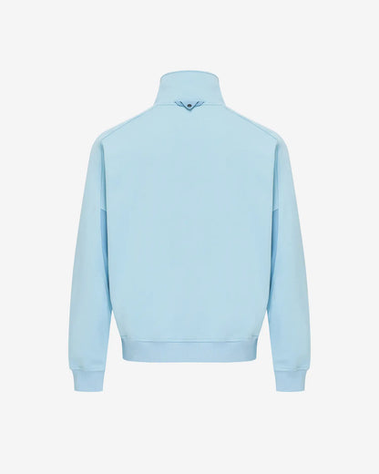 Men's Mixed Fabric Halfzip in Light Blue 02 #light-blue