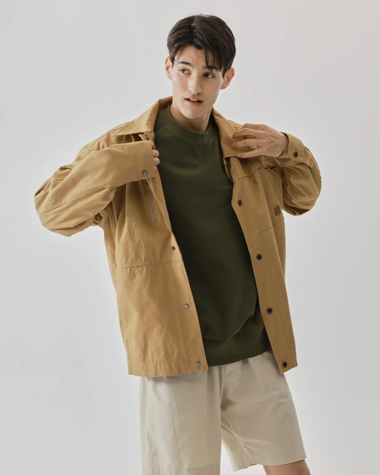 Men's Chore Jacket in Sand 05 #color_sand