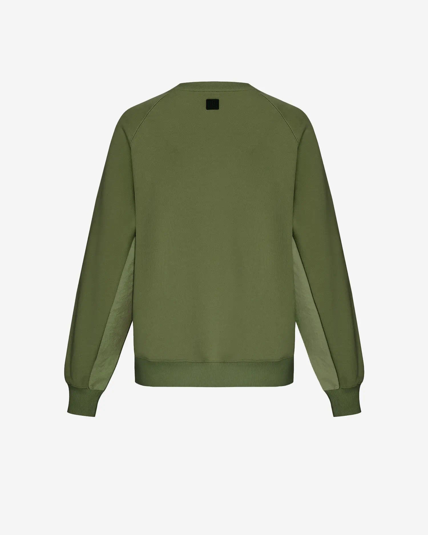 Men's Mixed Fabric Crew Sweatshirt in Military Green 02 #military-green