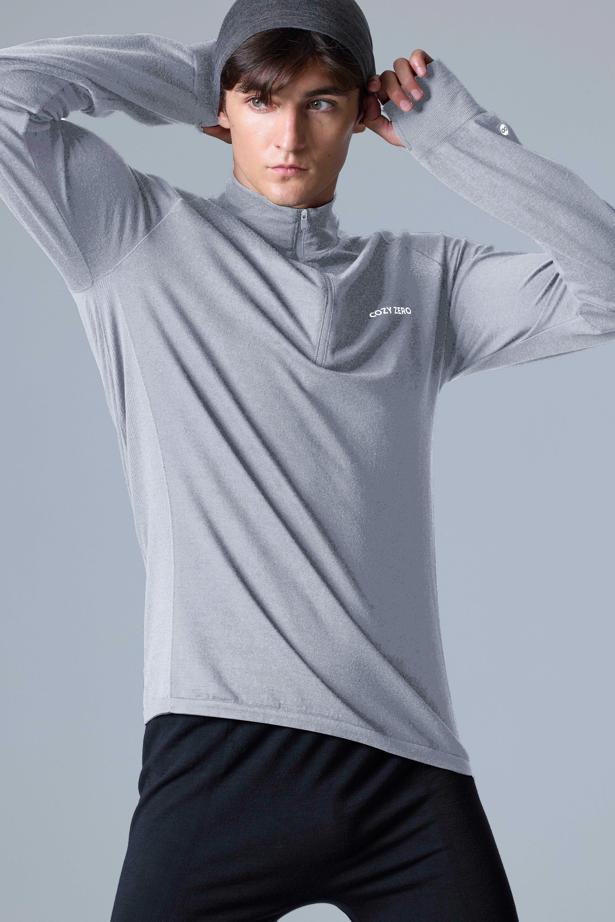 Maglia a maniche lunghe con mezza zip Tech Merino Classic Fit da uomo