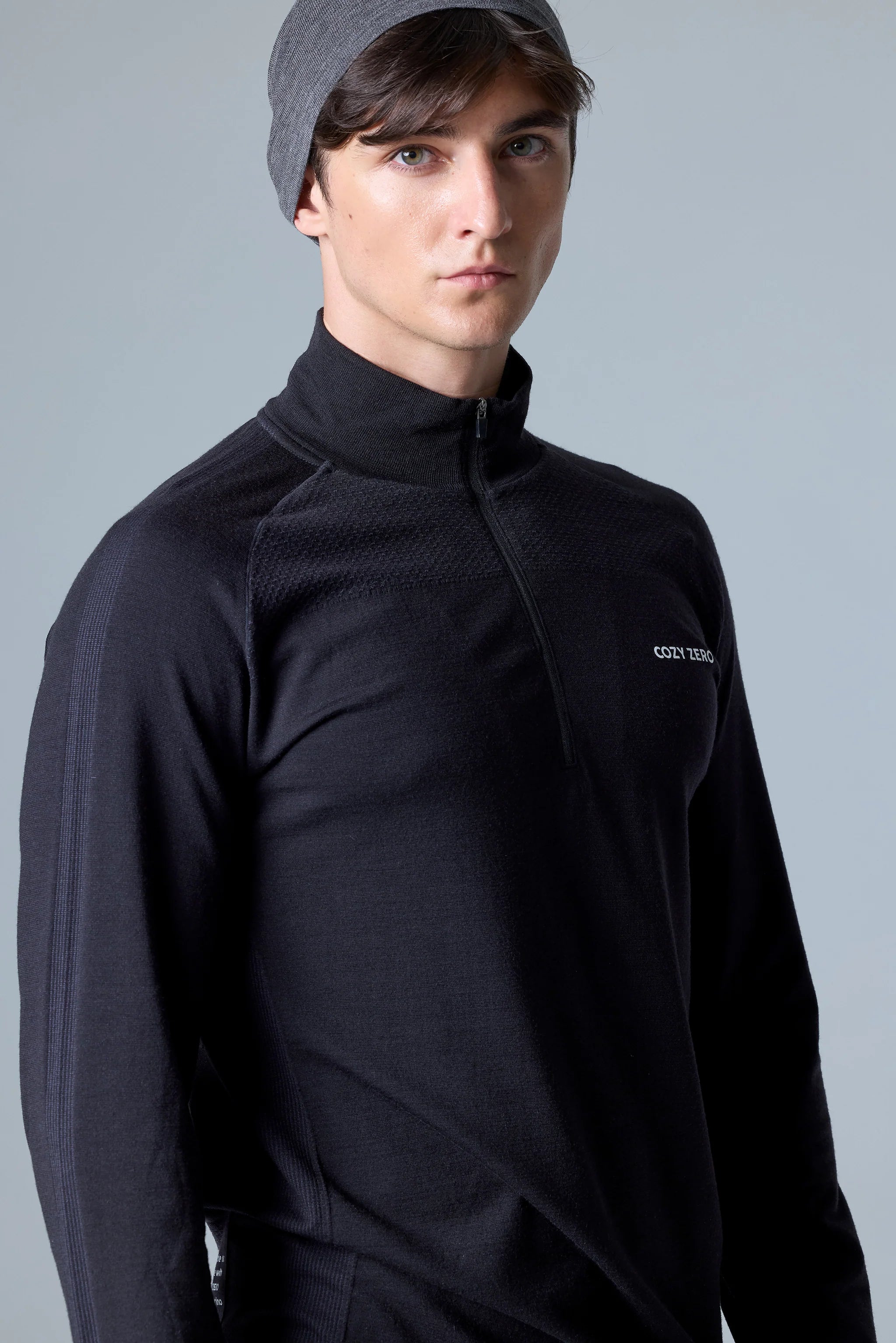 Maglia a maniche lunghe con mezza zip Tech Merino Classic Fit da uomo