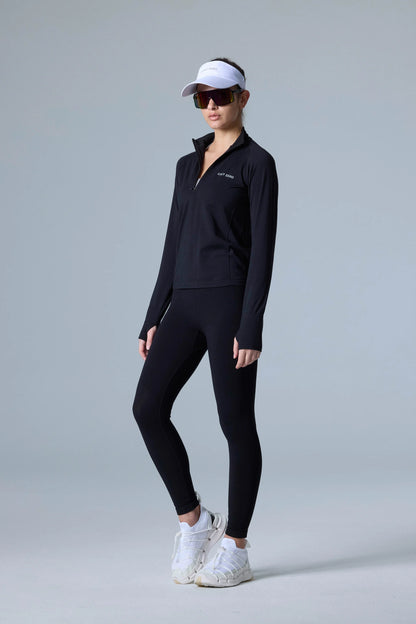 Maglia a maniche lunghe con mezza zip Tech Merino Classic Fit da donna